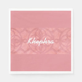 Guardanapo De Papel Ruddy Pink Batik E Blue Watercolor Name