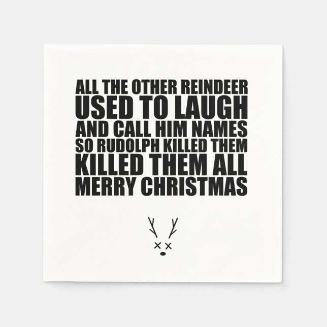 Guardanapo De Papel Rudolph Napkins | Snarky Christmas Napkins (Frente)