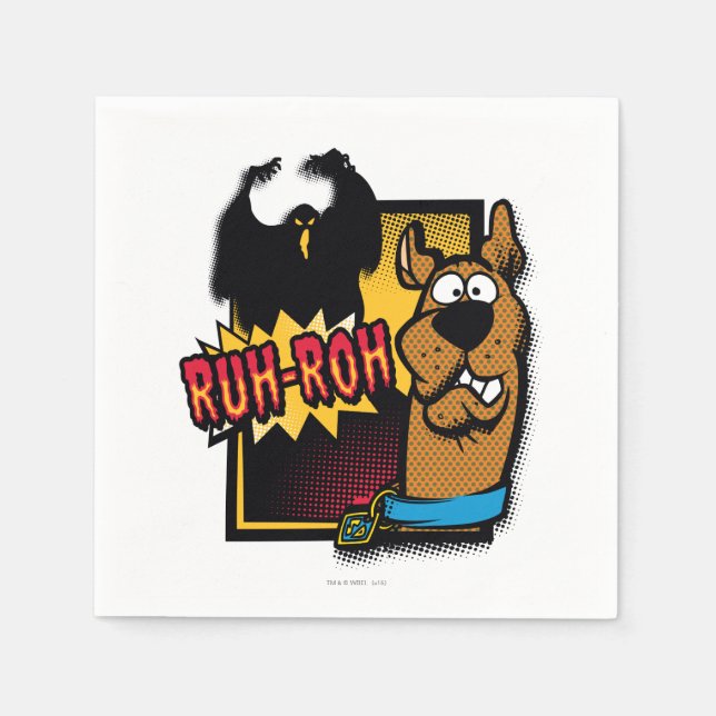 Guardanapo De Papel Ruh-Roh Scooby-Doo e um Fantasma (Frente)