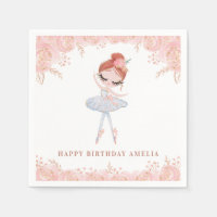 Ruiva Ballerina no Vestido Branco Aniversário Flor