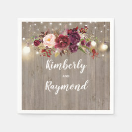 Guardanapo De Papel Russo Floral Burgundy
