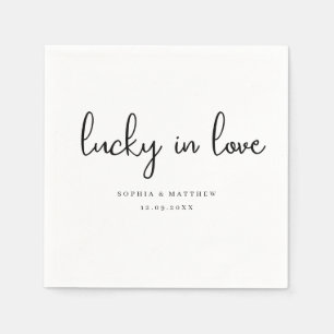 Guardanapo De Papel Russo Negro e Branco Sorte no Amor