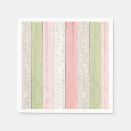 Guardanapo De Papel Russo Sage Verde e Floral Cor-de-Algodão Rosa