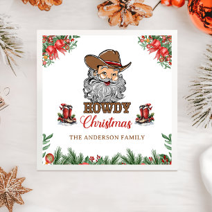 Guardanapo De Papel Russo Vaqueiro Ocidental Feliz Natal Napkins