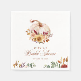 Guardanapo De Papel Rust Terracotta Floral Pampas Grass e Pumpkin