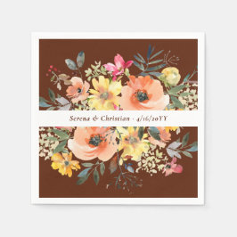 Guardanapo De Papel Rust Terracotta Floral Wedding