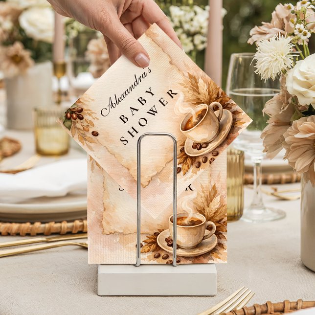 Guardanapo De Papel Rustic A Baby Is Brewing Coffee Baby Shower (Criador carregado)