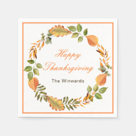 Guardanapo De Papel Rustic Autumn Fall Leaves Square Thanksgiving 