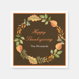 Guardanapo De Papel Rustic Autumn Fall Leaves Square Thanksgiving 