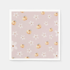 Guardanapo De Papel Rustic Autumn Fall Pumpkin and Daisy Baby shower