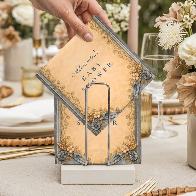 Guardanapo De Papel Rustic Blue Jeans Baby Shower (Criador carregado)