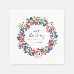 Guardanapo De Papel Rustic Boho Berry Summer Custom 80 Aniversário