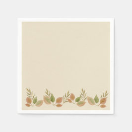 Guardanapo De Papel Rustic Botanical Leaf Border Napkins | Soft Autumn
