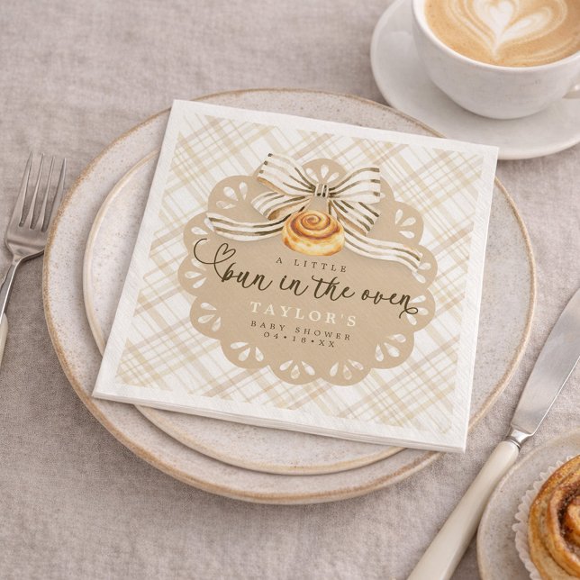 Guardanapo De Papel Rustic Bun in Oven Baby Shower Napkins (Paper Napkins)