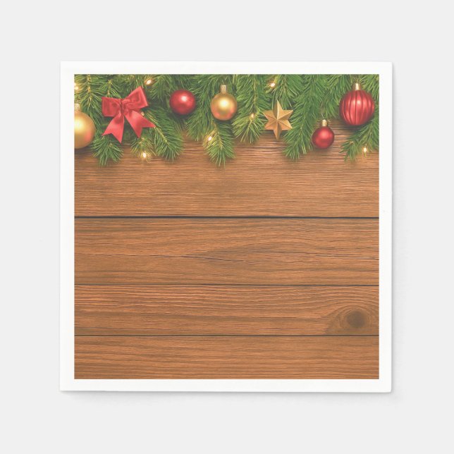 Guardanapo De Papel Rustic Christmas Paper Napkins – Festive Holiday (Frente)