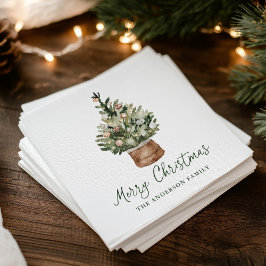 Guardanapo De Papel Rustic Christmas Tree Ornaments Neutral Holiday