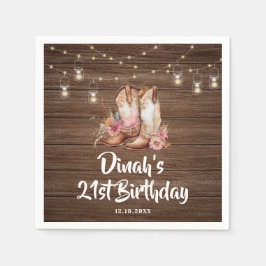 Guardanapo De Papel Rustic Country Boots Cowgirl Birthday Paper
