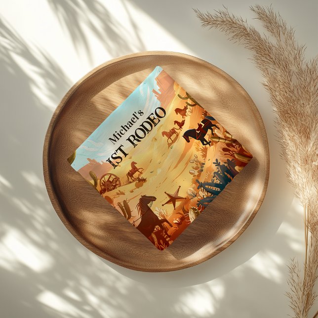 Guardanapo De Papel Rustic Cowboy Rodeo 1st Birthday Celebration (Criador carregado)