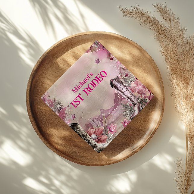 Guardanapo De Papel Rustic Cowboy Rodeo 1st Birthday Design (Criador carregado)