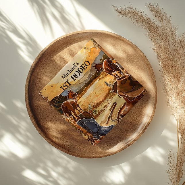 Guardanapo De Papel Rustic Cowboy Rodeo 1st Birthday Theme (Criador carregado)