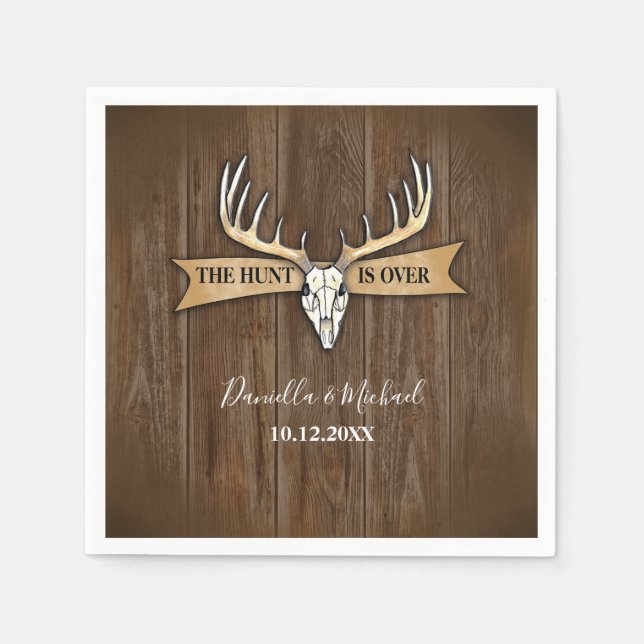 Guardanapo De Papel Rustic Deer Antlers Skull Hunt Acabou (Frente)