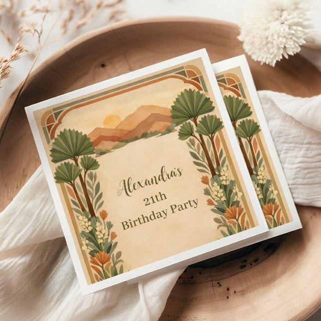 Guardanapo De Papel Rustic Desert Florals Birthday (Criador carregado)