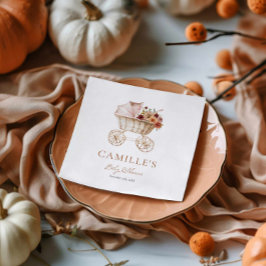 Guardanapo De Papel Rustic Fall Floral Burgundy Baby Shower