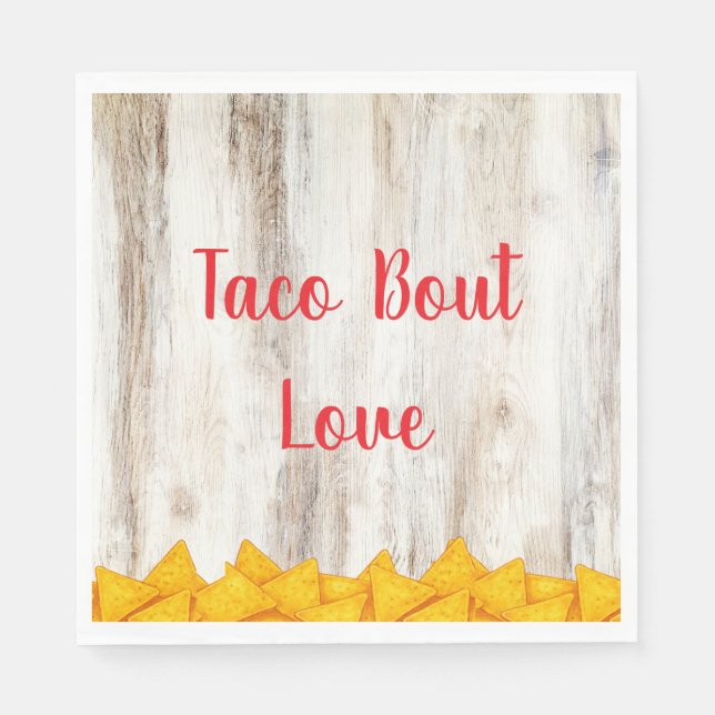 Guardanapo De Papel Rustic Fiesta Shower Paper Napkins | Taco ‘Bout (Frente)