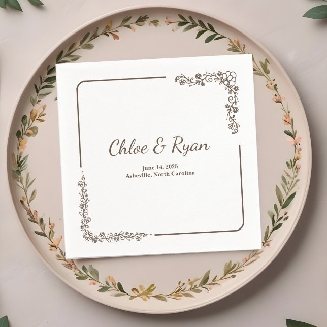 Guardanapo De Papel Rustic Floral Wedding (Criador carregado)