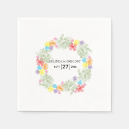 Guardanapo De Papel Rustic Floral Wreath Wedding