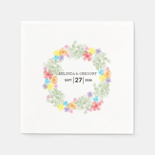 Guardanapo De Papel Rustic Floral Wreath Wedding