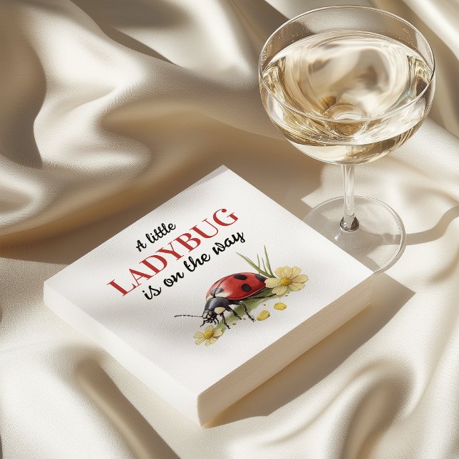 Guardanapo De Papel Rustic Garden Daisy Little Ladybug Baby Shower (Criador carregado)