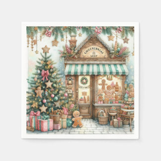 Guardanapo De Papel Rustic Gingerbread Shop Napkins