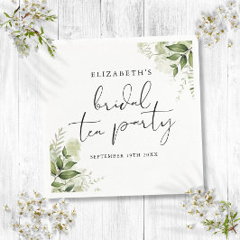 Guardanapo De Papel Rustic Greenerant - Script Elegante Bridal Tea Par