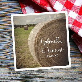Guardanapo De Papel Rustic Hay Bales Ranch Wedding