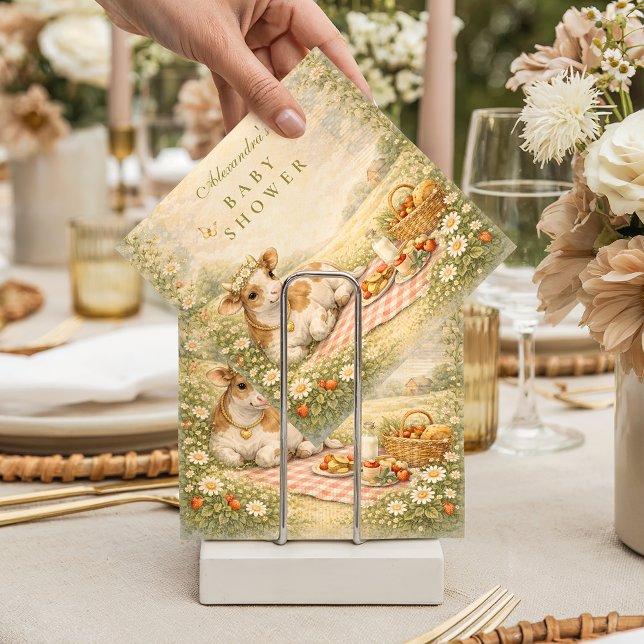 Guardanapo De Papel Rustic Highland Cow Baby Shower (Criador carregado)