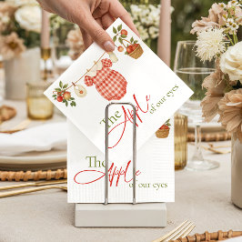 Guardanapo De Papel Rustic Locally Grown Clothesline Apple Baby Shower