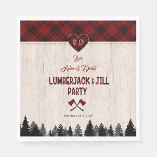 Guardanapo De Papel Rustic LumberJack e Jill Chá Casal de Casamento