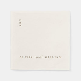 Guardanapo De Papel Rustic Modern Script Personalized Wedding Cocktail