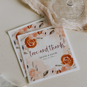 Guardanapo De Papel Rustic Orange Boho   Casamento com Blush Watercolo