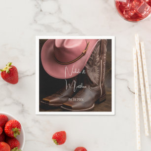 Guardanapo De Papel Rustic Romance: Boots do Cowboy e Casamento de Cha