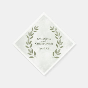 Guardanapo De Papel Rustic Sage Green deixa casamento diagnóstico