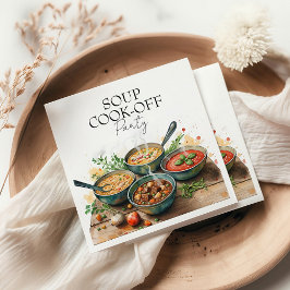 Guardanapo De Papel Rustic Soup Cook-Off Potluck Party Watercolor