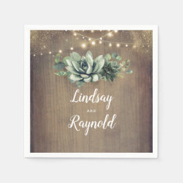 Guardanapo De Papel Rustic Succulents Greenery Wedding