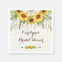 Guardanapo De Papel Rustic Sunflower Boho Drecher Festa de Chá