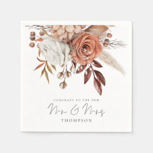 Guardanapo De Papel Rustic Terracotta Florals Felicita a senhora deput