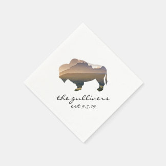 Guardanapo De Papel Rustic Wedding Bison