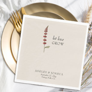 Guardanapo De Papel Rustic Wildflower Let Love Cresce Casamento Simple