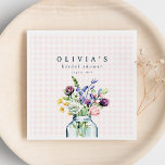 Guardanapo De Papel Rustic Wildflower Mason Jar Picnic Chá de panela<br><div class="desc">Russo Wildflower Mason Jar Picnic Chá de panela Napkins</div>