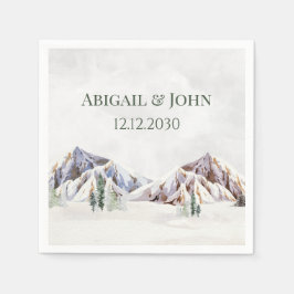 Guardanapo De Papel Rustic Winter Mountain Forest Wedding Napkin